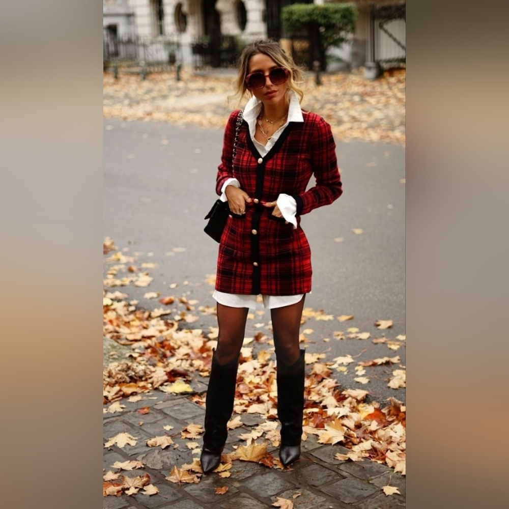 Fashion Nova Power Hour Plaid Midi dress